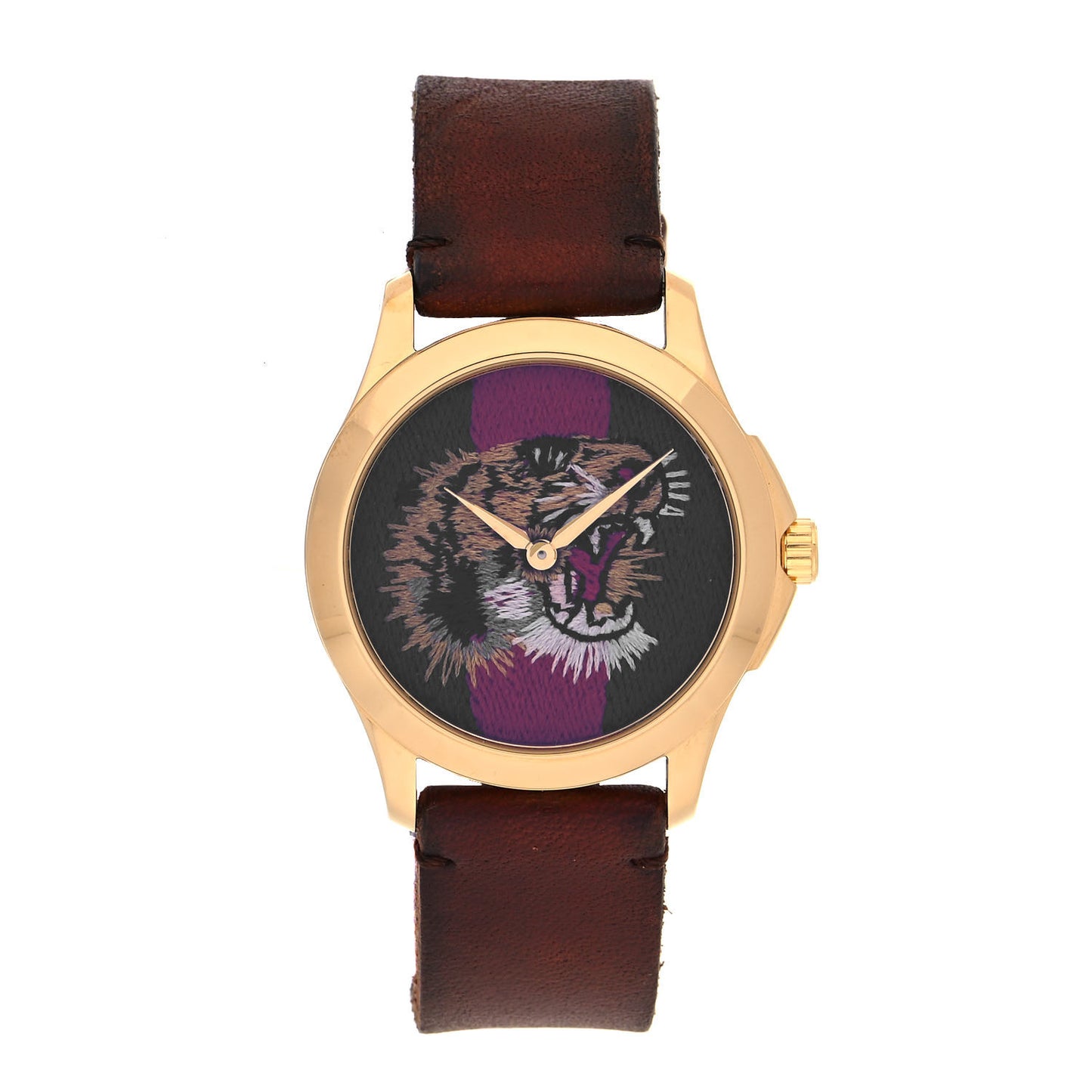 Stainless Steel Calfskin 38mm Le Marché Des Merveilles Tiger Quartz Watch