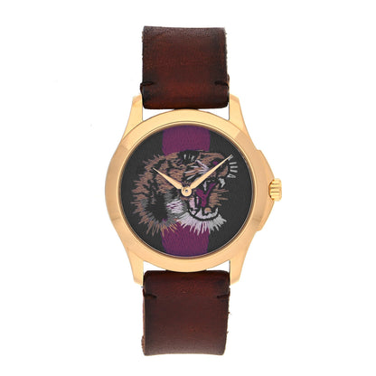 Gucci Stainless Steel Calfskin 38mm Le Marché Des Merveilles Tiger Quartz Watch 1 of 5