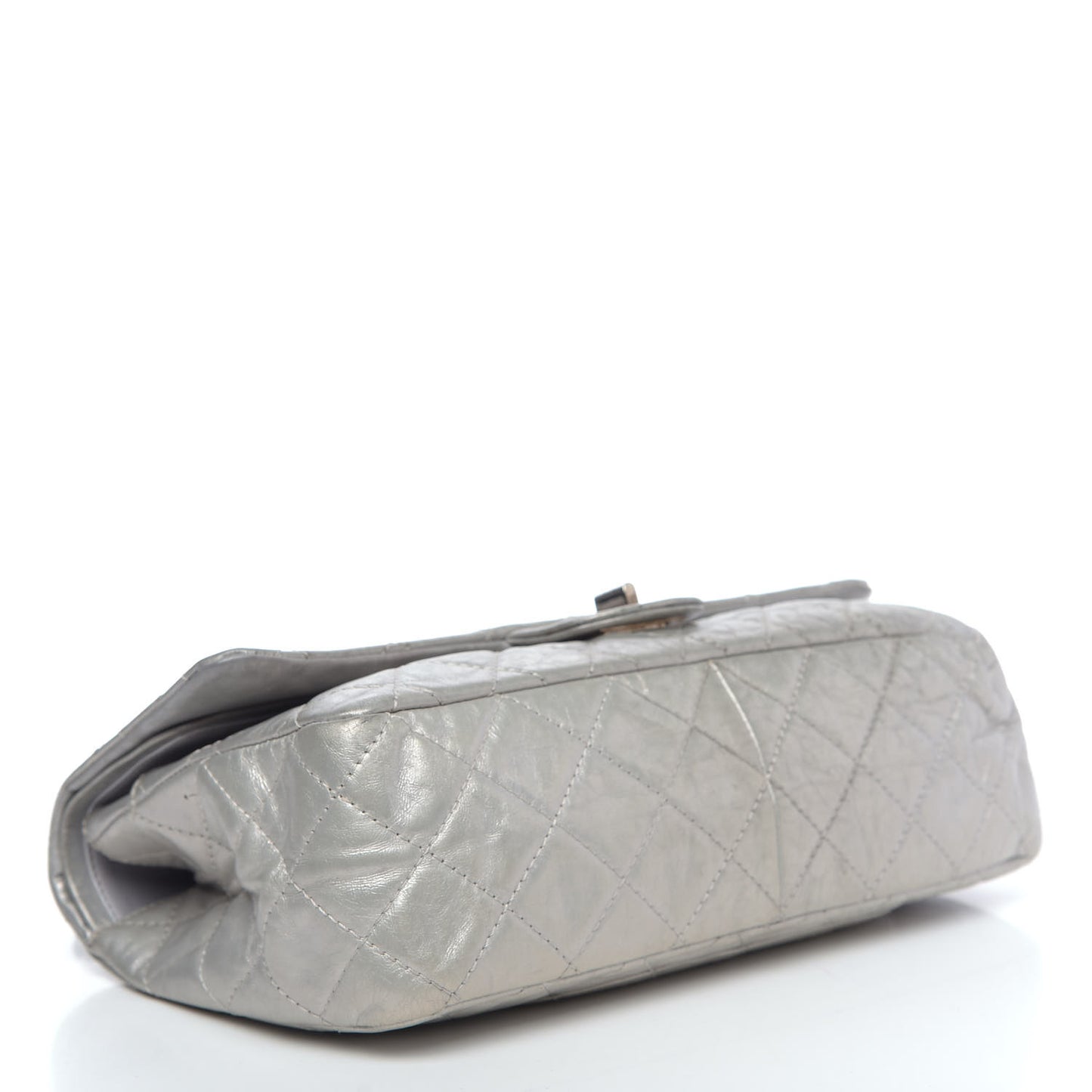 Metallic Aged Calfskin Quilted 2.55 Reissue 227 Flap Silver