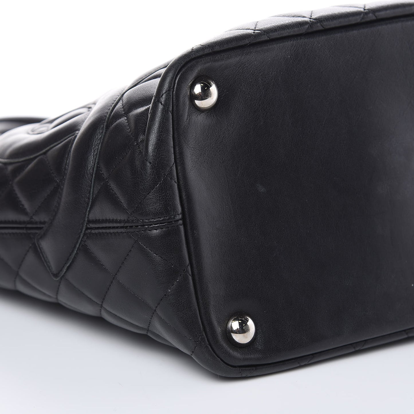 Calfskin Quilted Large Cambon Tote Black