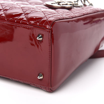 Christian Dior Patent Cannage Medium Lady Dior Red 9 of 11