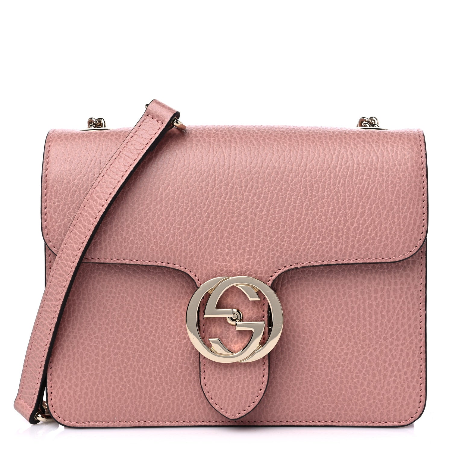 Gucci Dollar Calfskin Small Interlocking G Shoulder Bag Soft Pink 1 of 10