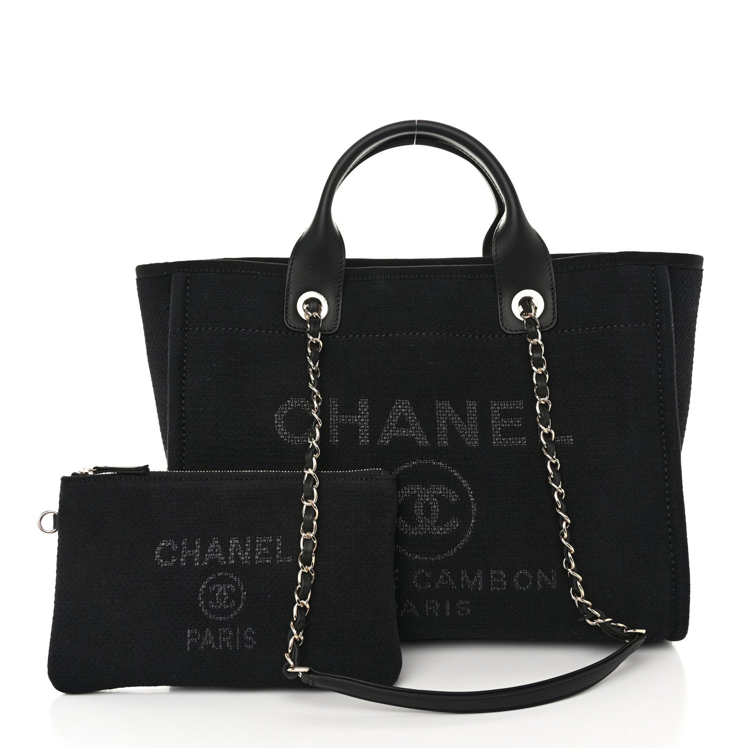 Chanel Mixed Fibers Small Deauville Tote Black 3 of 13