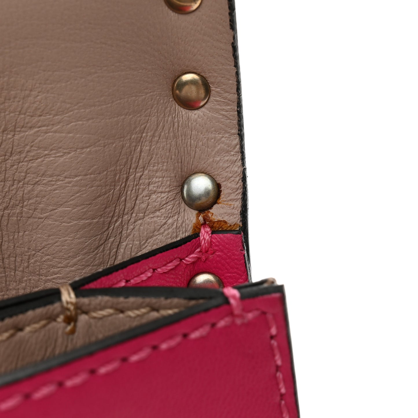 Nappa Rockstud Wristlet Clutch Fuxia