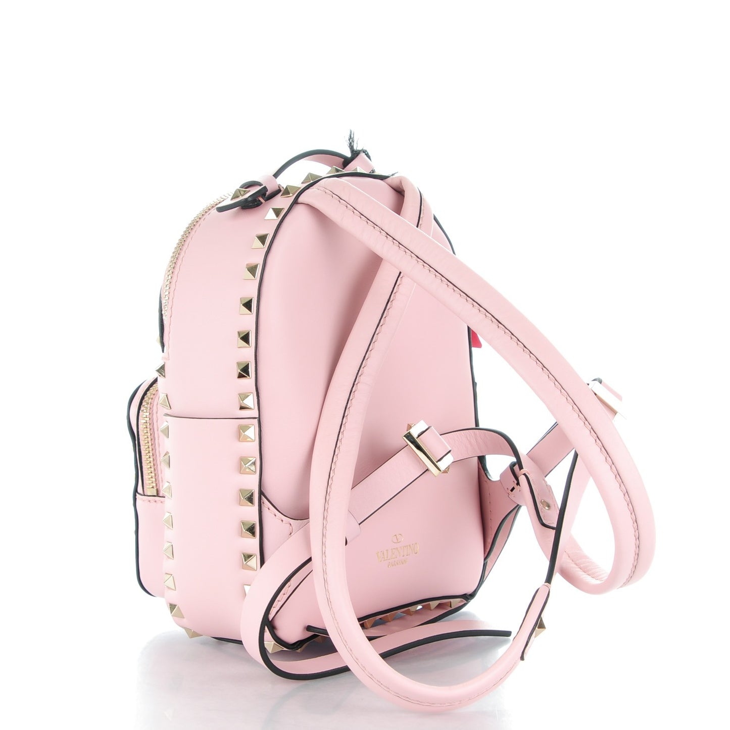 Calfskin Mini Rockstud Backpack Water Rose