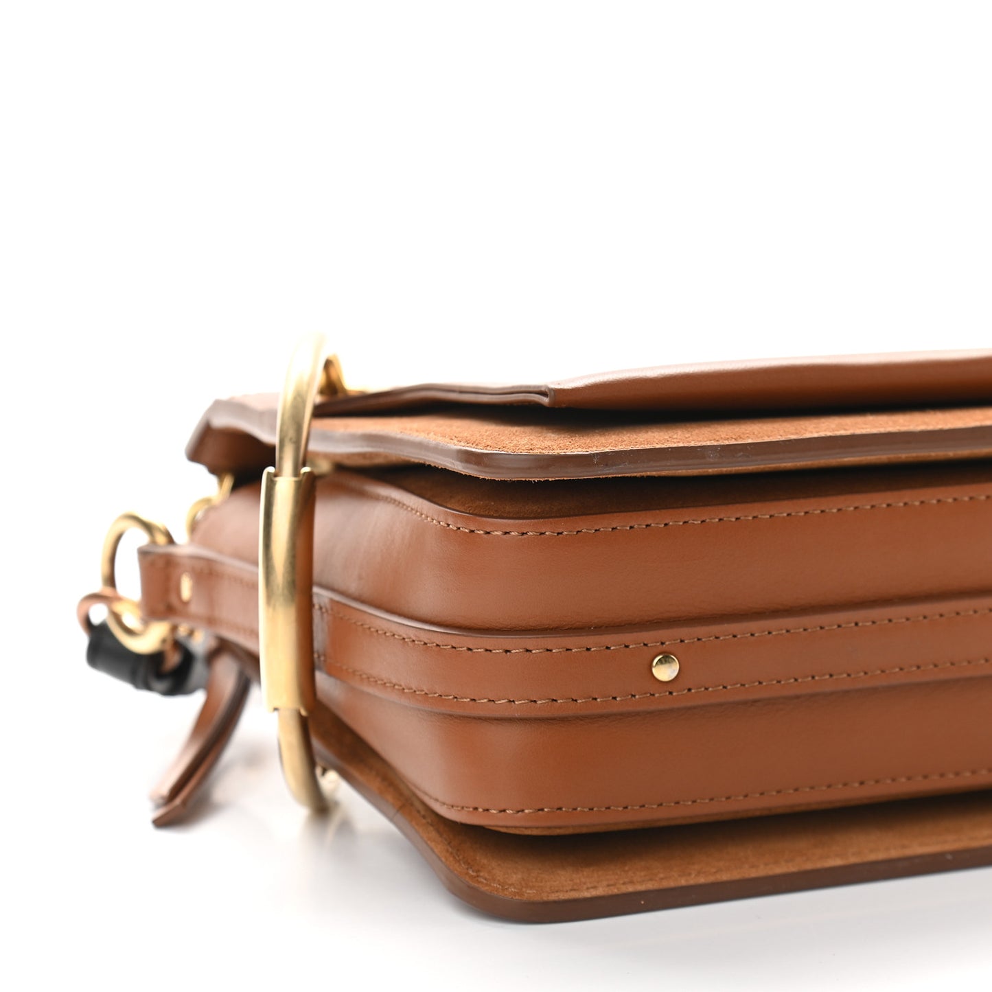Calfskin Suede Small Roy Bag Caramel