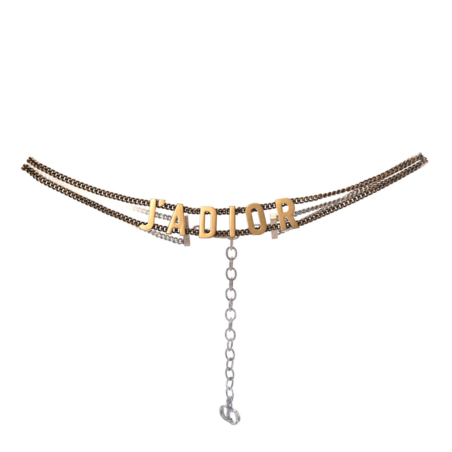 Christian Dior Metal J'Adior Choker Necklace Aged Gold 3 of 4