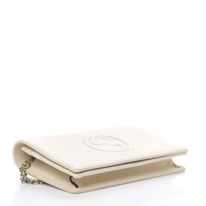 Gucci Pebbled Calfskin Soho Wallet on Chain Ivoire 4 of 9