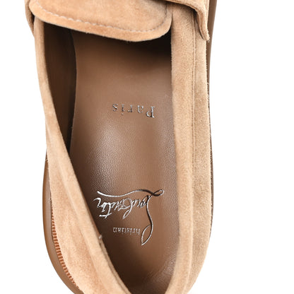 Christian Louboutin Suede Mens Urban Moc Lock Loafers 38 Beige 8 of 9