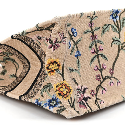 Christian Dior Raffia Embroidered Petites Fleurs Medium Book Tote Natural 9 of 12