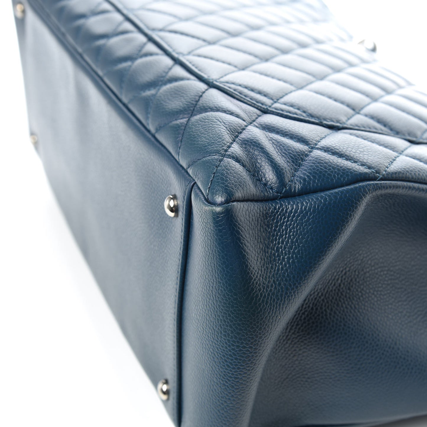 Caviar Quilted XL Grand Shopping Tote GST Navy Blue