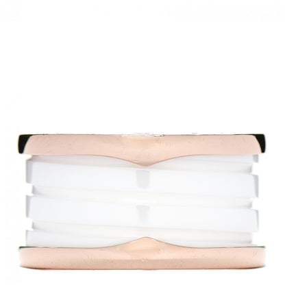 Bulgari 18K Rose Gold White Ceramic B.Zero1 Four-Band Ring 53 6.25 1 of 5