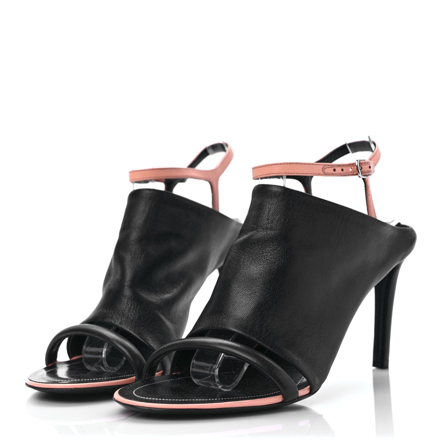 Lambskin Bi-Color Open Toe Glove Sandal 39 Ink Pink