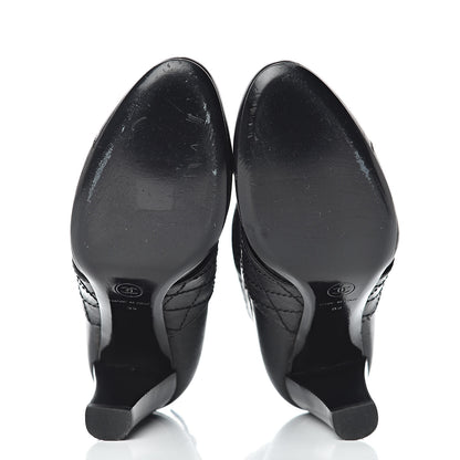 Chanel Lambskin Quilted Ankle CC Boots 39 Black 7 of 9