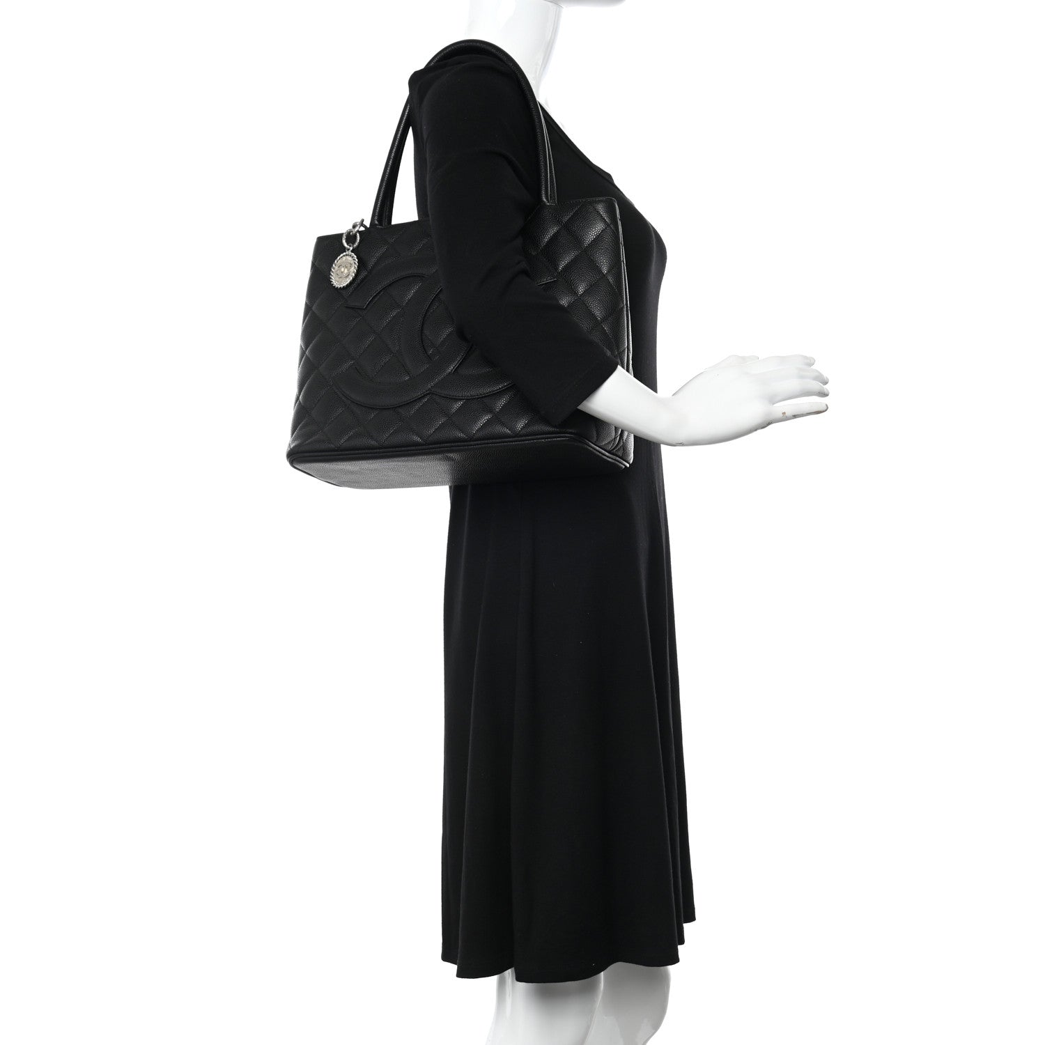 Chanel Caviar Quilted Medallion Tote Black 2 of 16