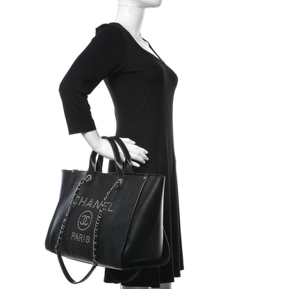 Chanel Caviar Medium Studded Deauville Tote Black 2 of 20