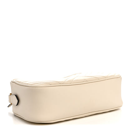 Gucci Calfskin Matelasse Small GG Marmont Chain Shoulder Bag White 4 of 12