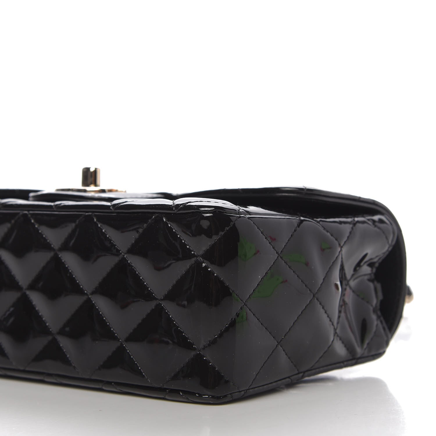 Chanel Patent Calfskin Quilted Mini Rectangular Flap Black 9 of 11