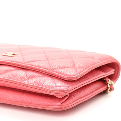 Chanel Caviar Quilted Wallet on Chain WOC Pink 9 of 13