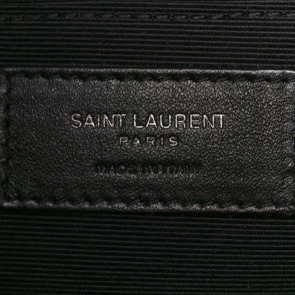 Saint Laurent Grain De Poudre Textured Mixed Matelasse Large Triquilt Monogram Monochrome Satchel Black 7 of 12