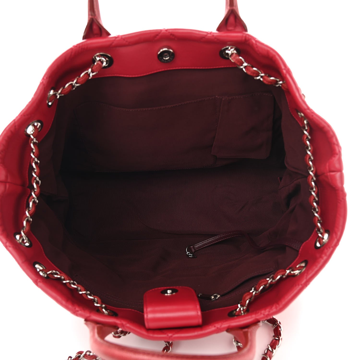 Chanel Calfskin Caviar Quilted Large Shopping Tote Red 5 of 12