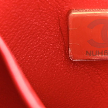 Chanel Caviar Lizard Embossed Quilted Small Coco Handle Flap Red 7 of 15