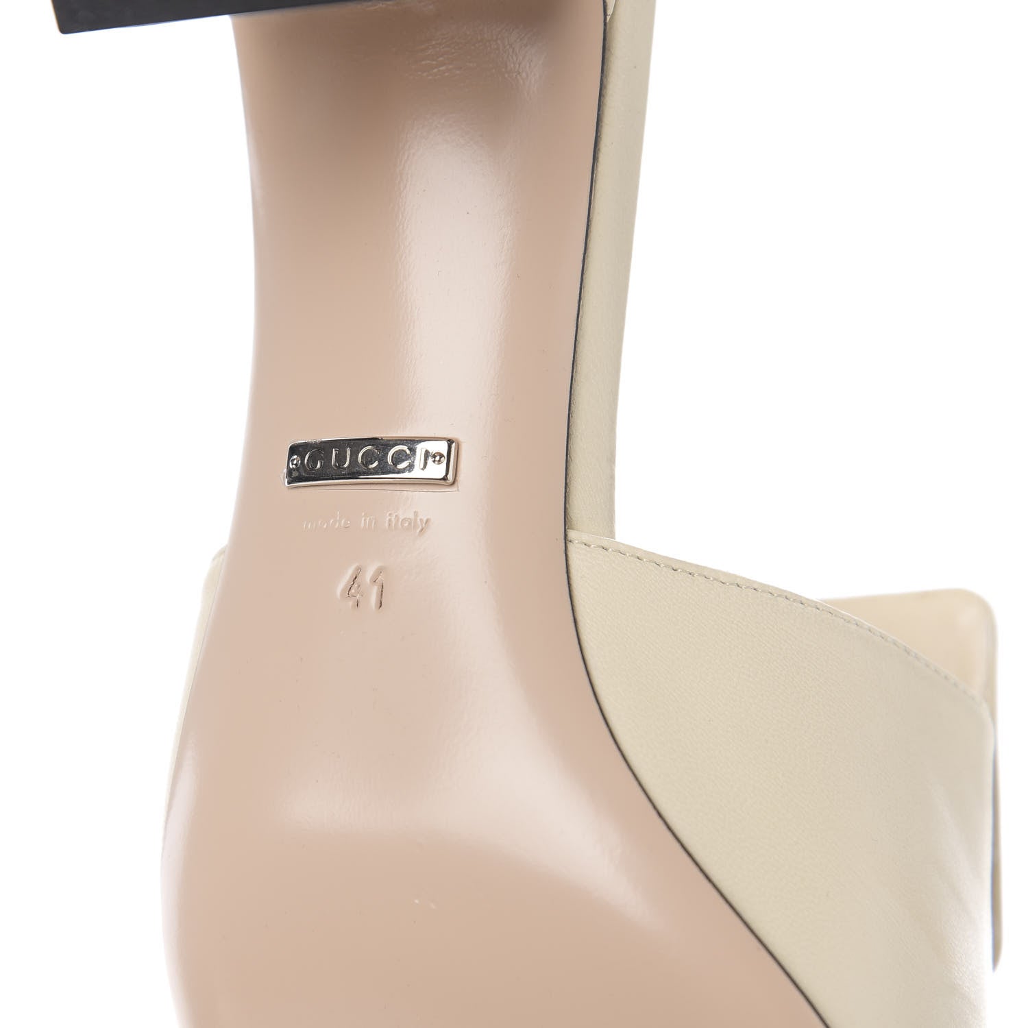Gucci Malaga Kid Crystal Square G Madelyn Mules 41 Vintage White 7 of 7