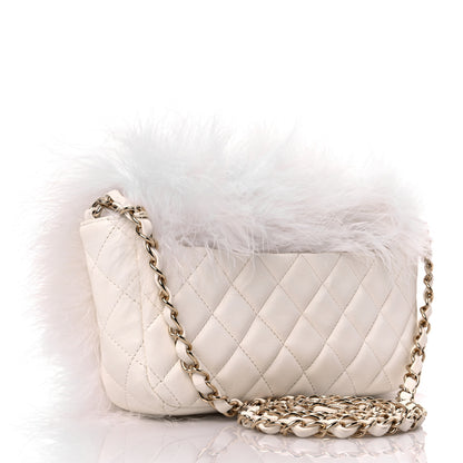 Chanel Feathers Lambskin Quilted Flap White 3 of 14
