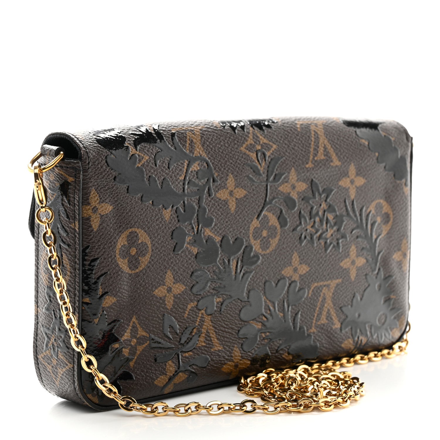 Louis Vuitton Monogram Blossom Pochette Felicie Chain Wallet Black 3 of 9