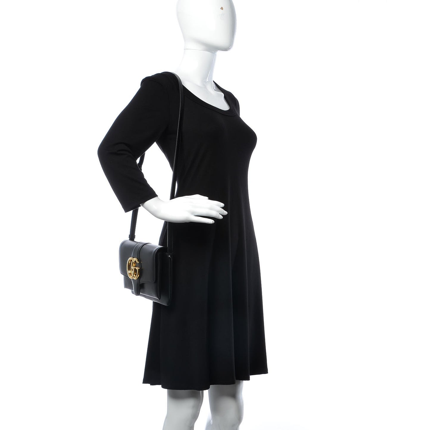 Vitello Palmellato Lux Small Arli Flap Shoulder Bag Black