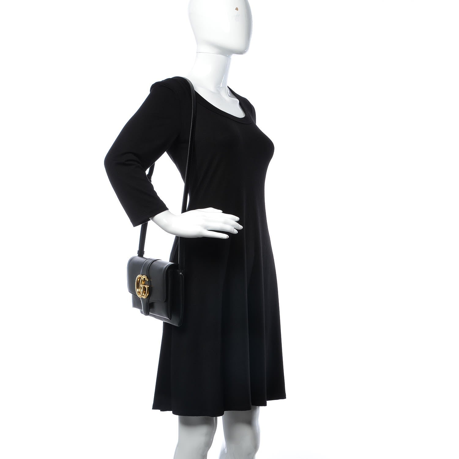 Gucci Vitello Palmellato Lux Small Arli Flap Shoulder Bag Black 2 of 7