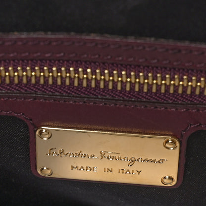 Salvatore Ferragamo Calfskin Fiamma Bag Rouge Black 6 of 11