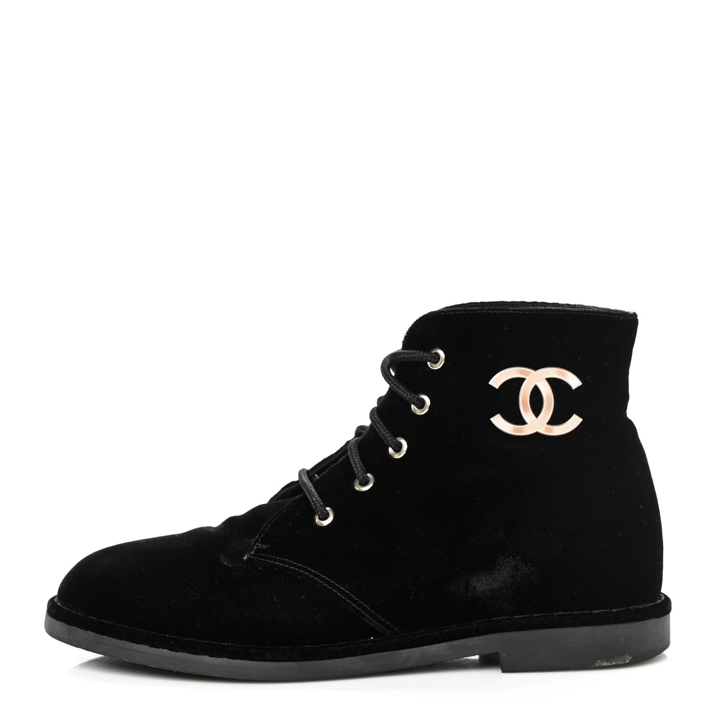 Velvet CC Lace Up Boots 39 Black
