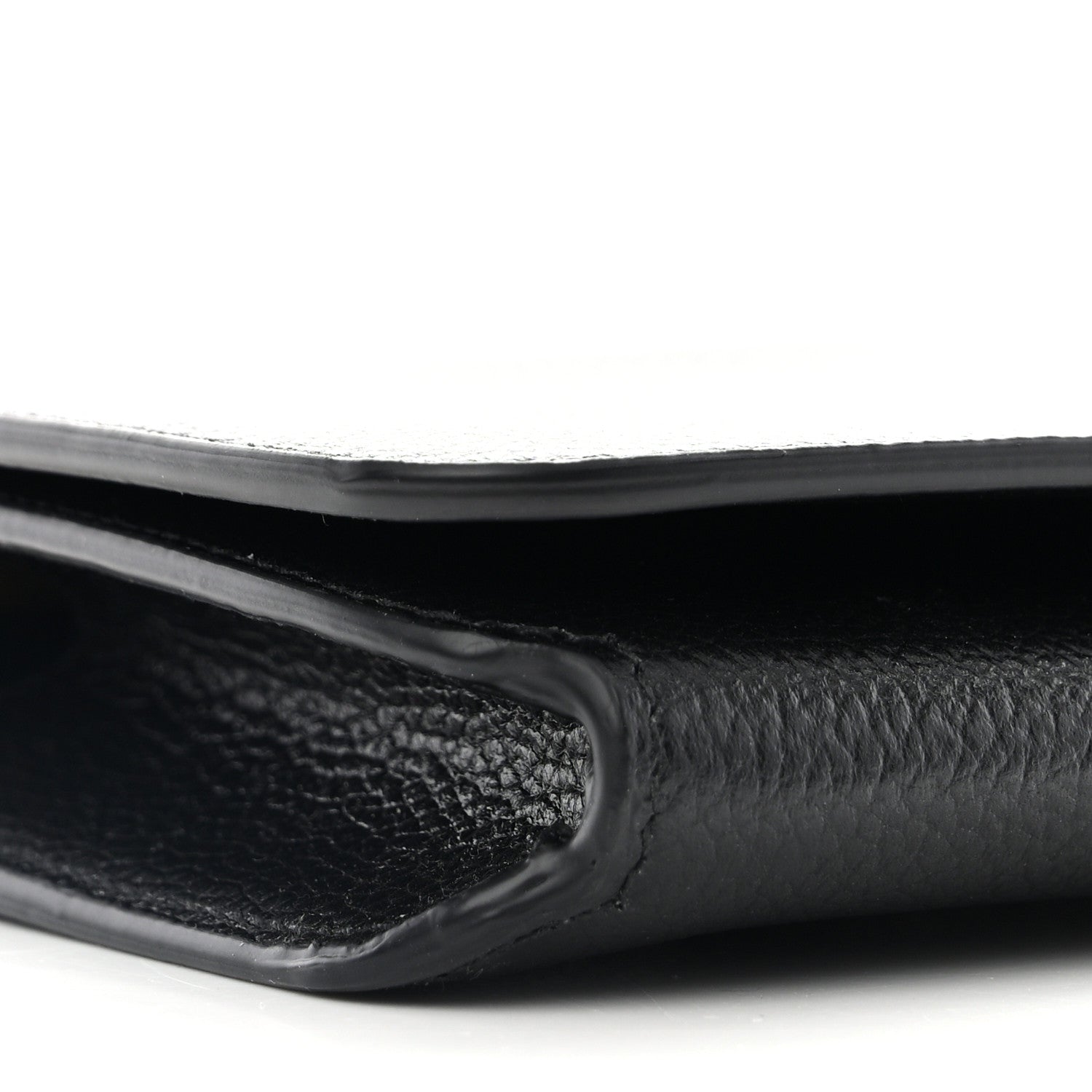 Balenciaga Grained Calfskin Logo Cash Phone Holder Wallet On Chain Black White 7 of 9