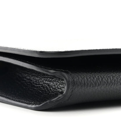 Balenciaga Grained Calfskin Logo Cash Phone Holder Wallet On Chain Black White 7 of 9