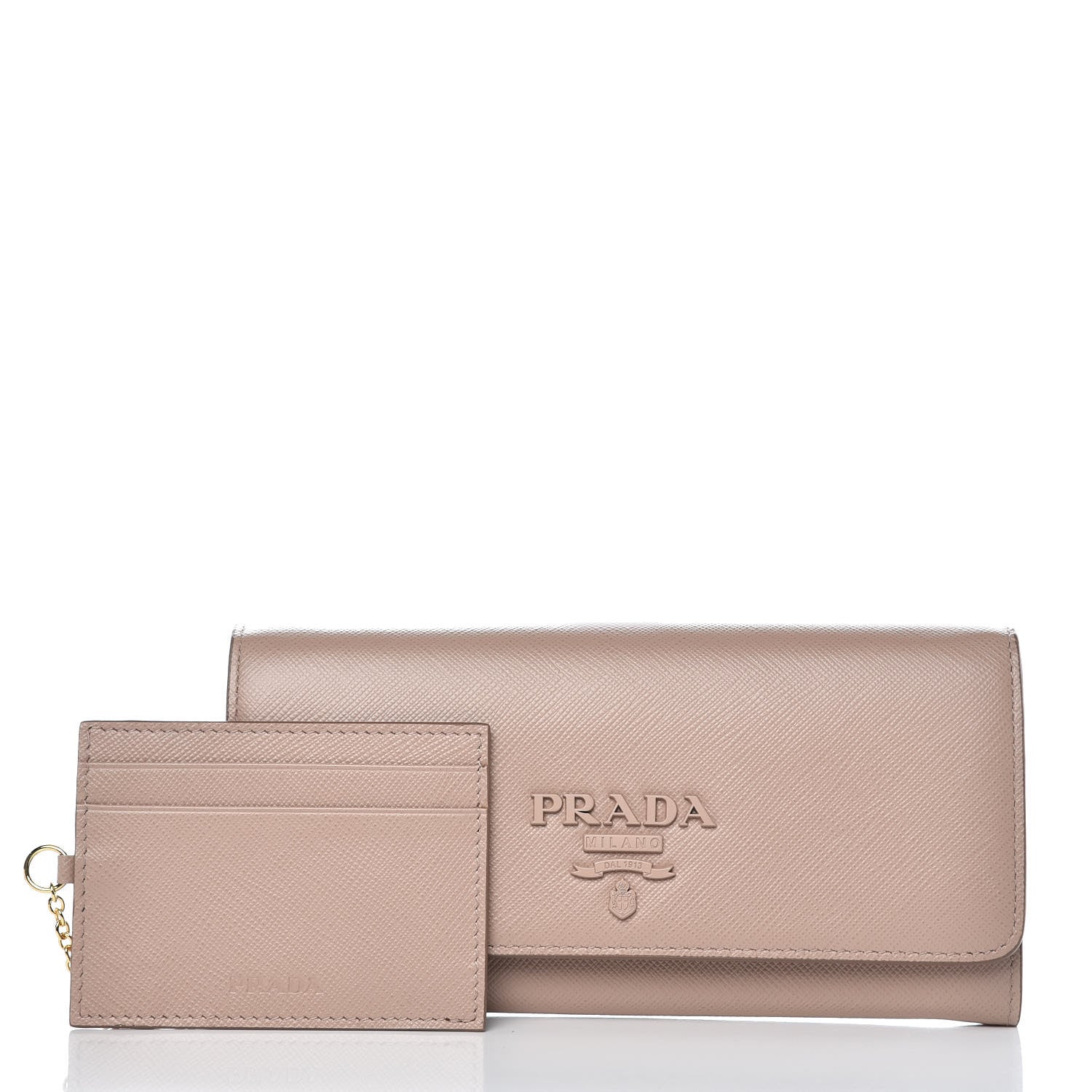 Prada Saffiano Shine Monochrome Wallet Cipria 3 of 10