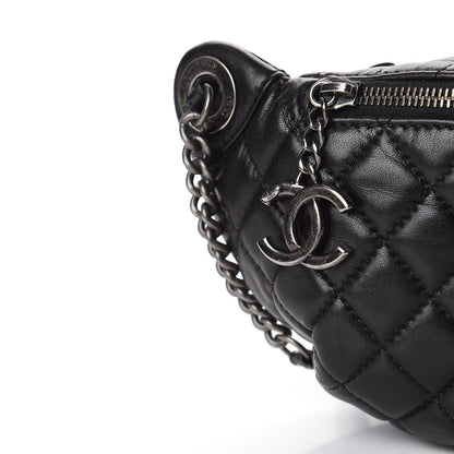 Chanel Lambskin Quilted Banane Waist Bag Fanny Pack Black 11 of 12