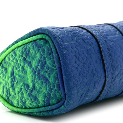 Louis Vuitton Taurillon Illusion Mini Keepall Earphones Pouch Bleu Vert 8 of 9