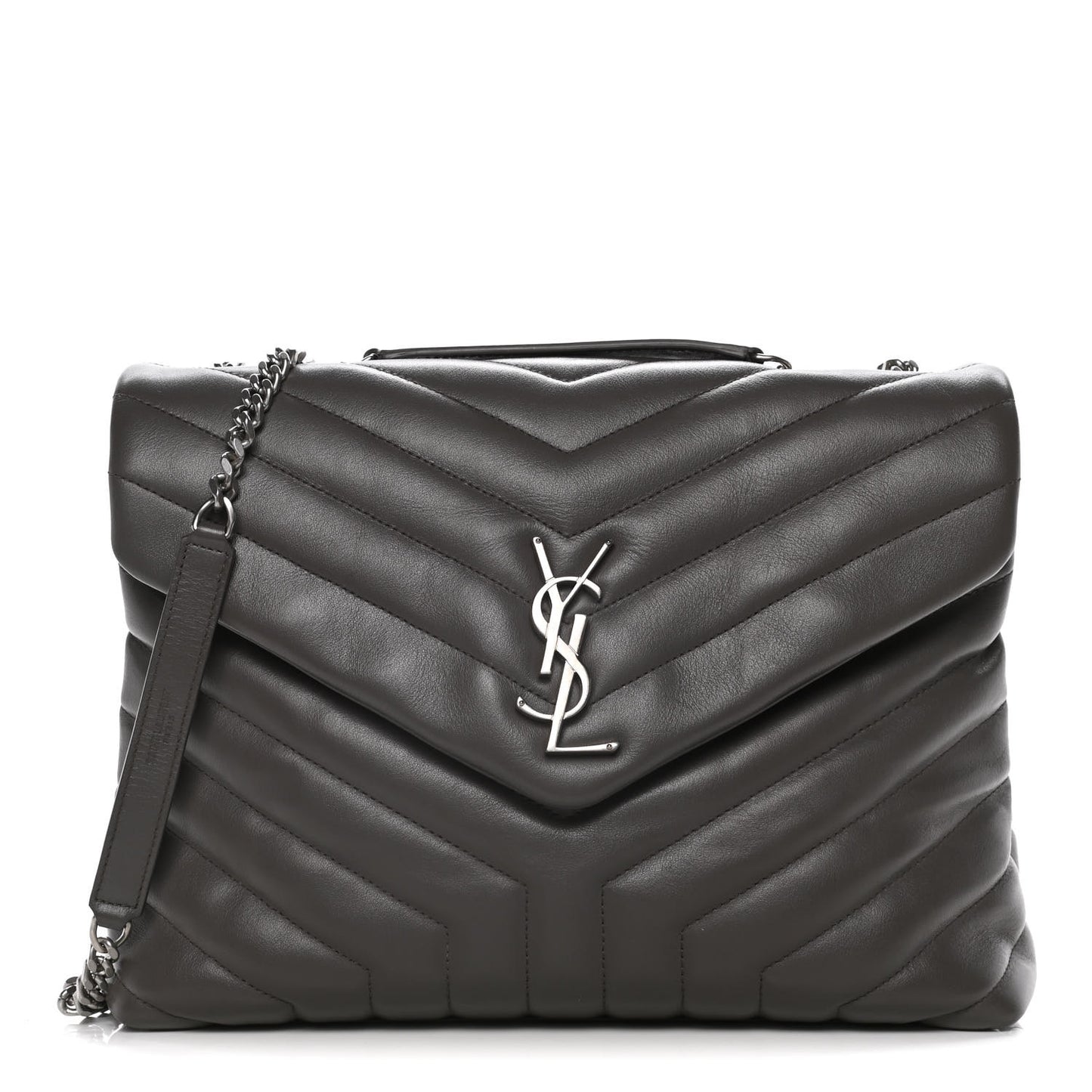 Calfskin Y Quilted Monogram Medium Loulou Chain Satchel Earth
