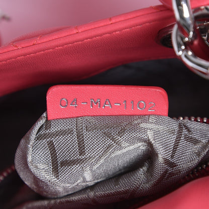 Christian Dior Lambskin Cannage Mini Lady Dior Coral 6 of 11