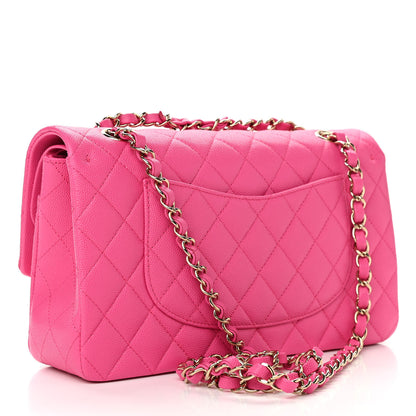 Chanel Caviar Quilted Medium Double Flap Dark Pink 2 of 10