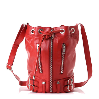 Saint Laurent Calfskin Medium Rider Bucket Bag Red 1 of 8