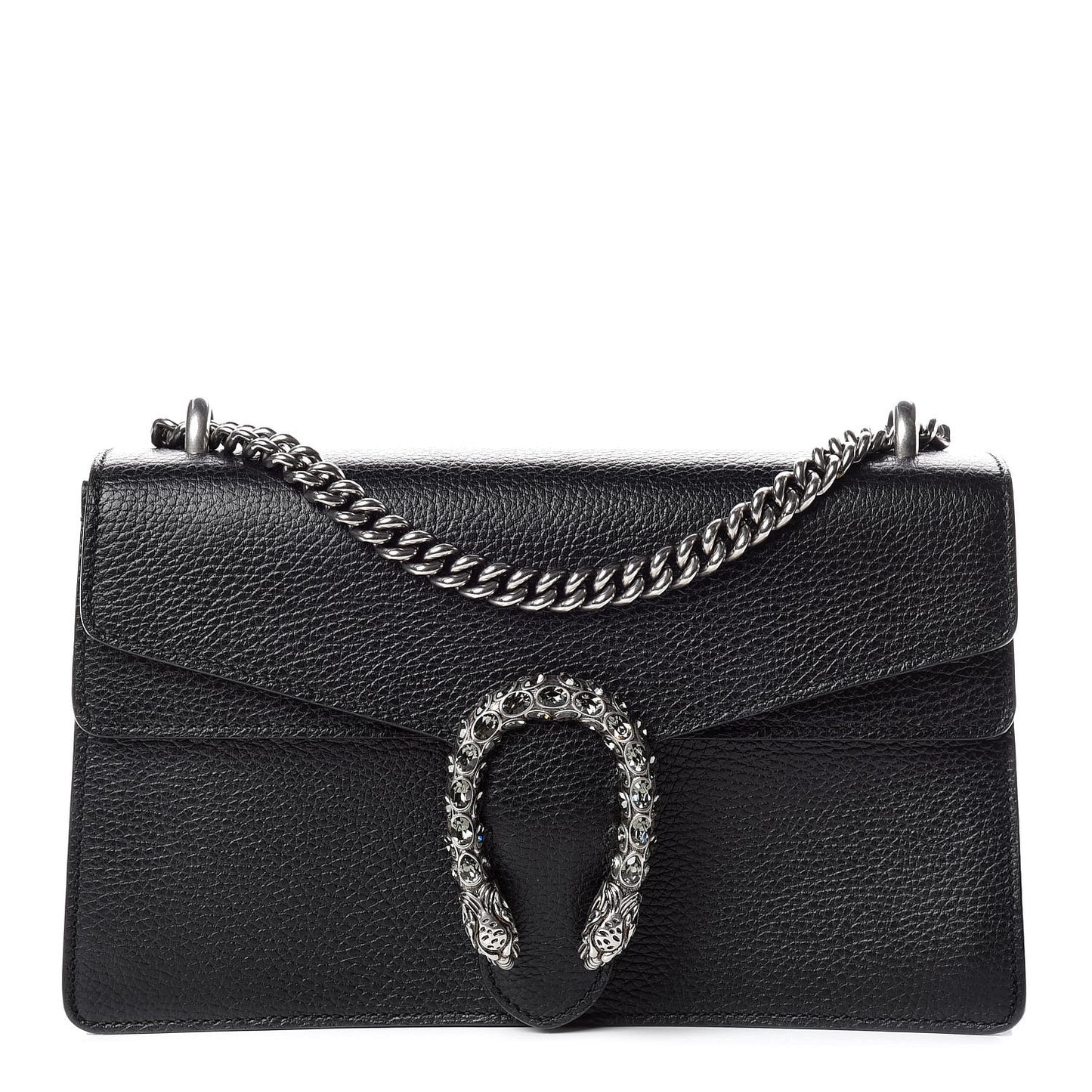 Pebbled Calfskin Small Dionysus Shoulder Bag Black