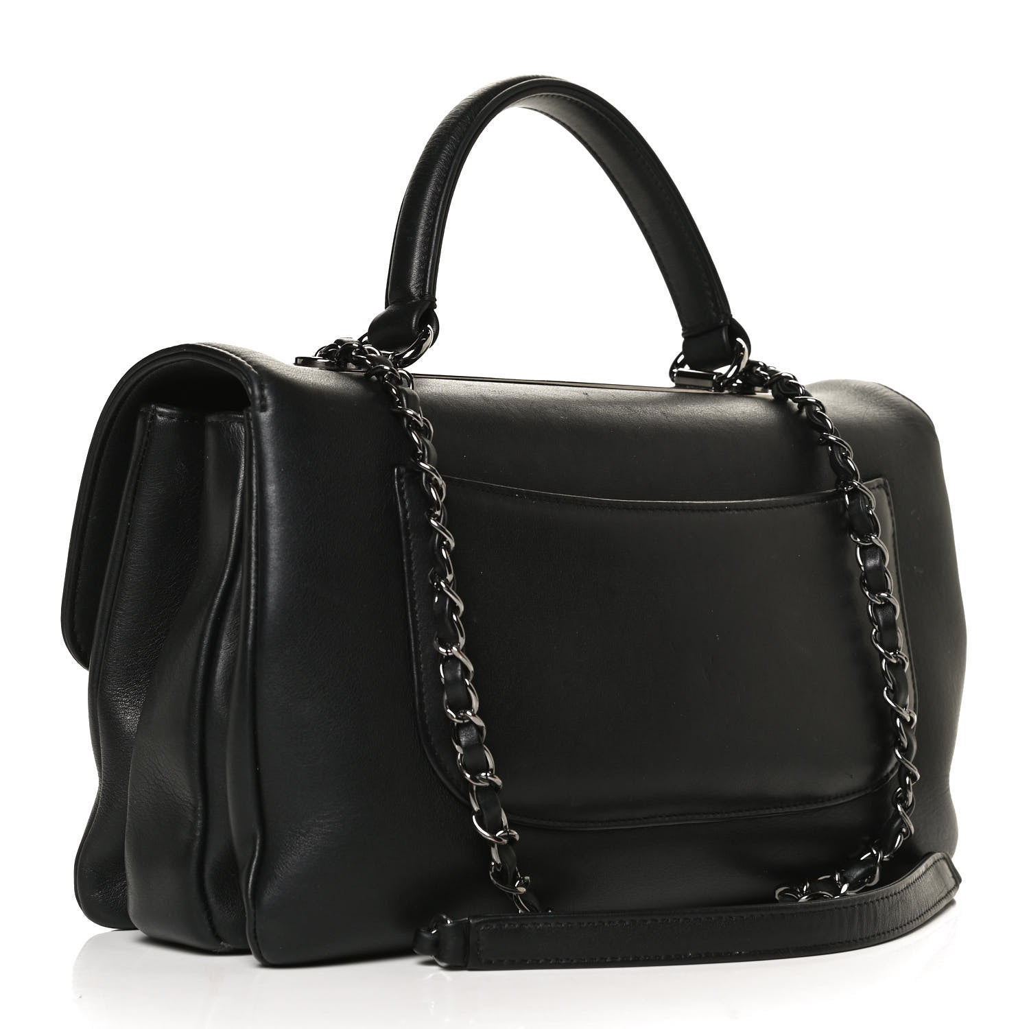 Chanel Calfskin Medium Trendy CC Dual Handle Flap Bag Black 3 of 13