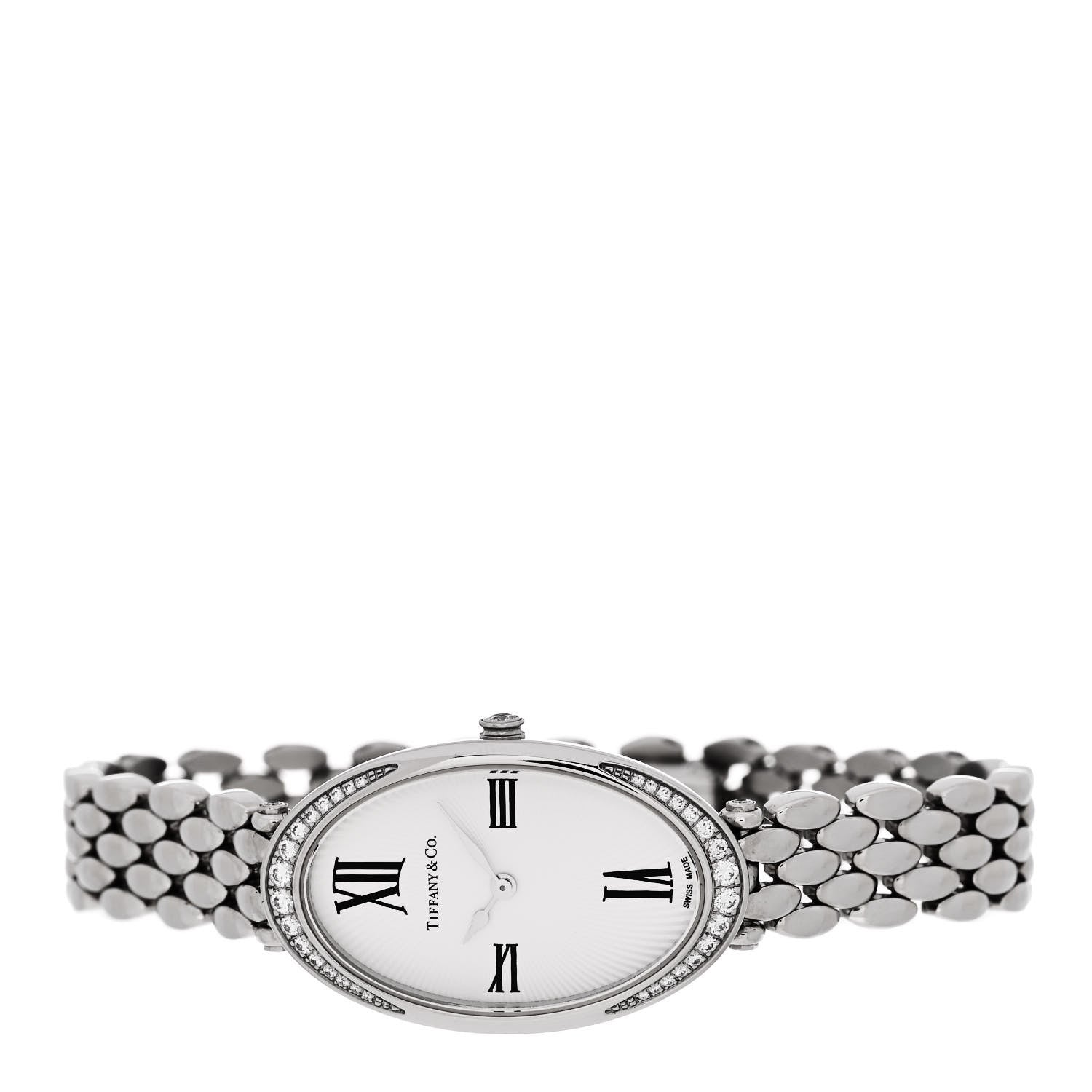 Tiffany Stainless Steel Diamond 21mm 2-Hand Cocktail Quartz Watch 2 of 5