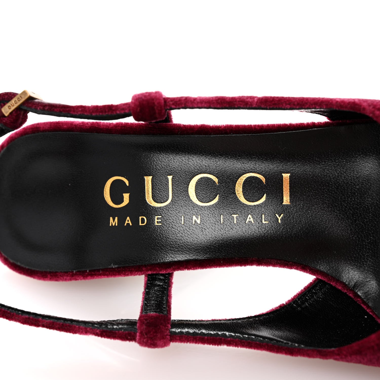 Gucci Velvet GG Monogram Slingback 115mm Pumps 35 Burgundy 8 of 9