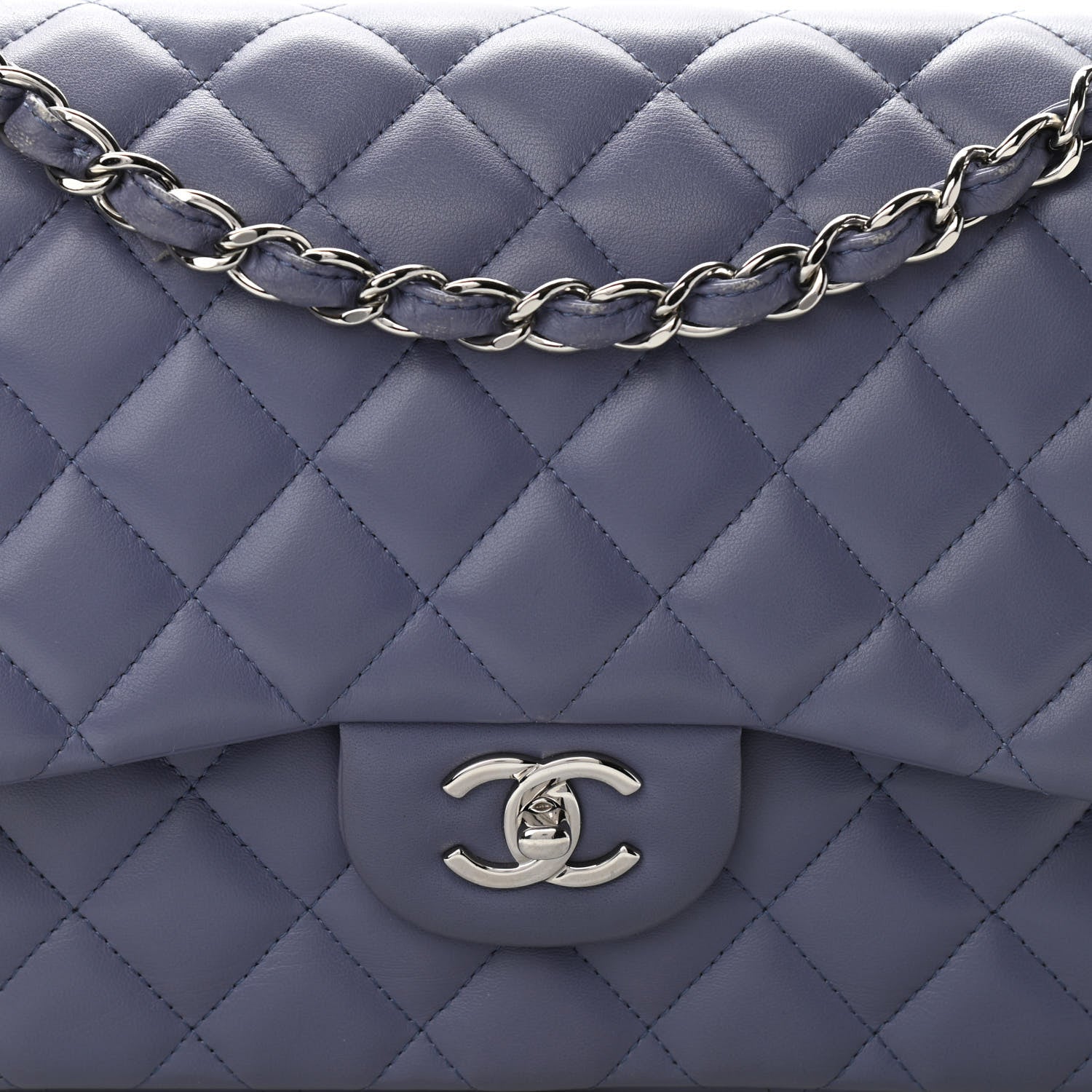Chanel Lambskin Quilted Jumbo Double Flap Light Purple 8 of 11