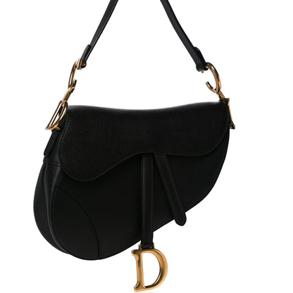 Christian Dior Grained Calfskin Saddle Bag Black 7 of 10