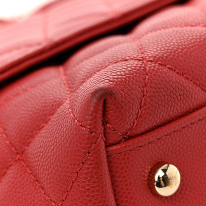 Chanel Caviar Lizard Embossed Quilted Small Coco Handle Flap Red 12 of 15