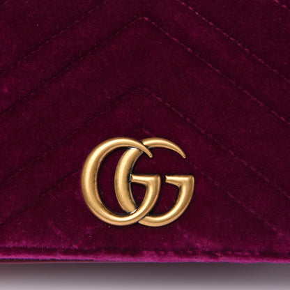 Gucci Velvet Matelasse GG Marmont Mini Bag Fuchsia Violet Cyclamen 10 of 12